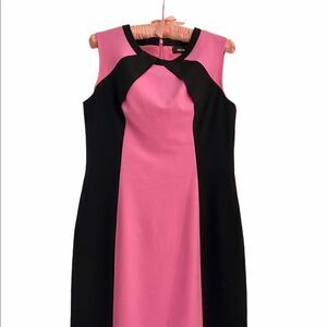 Nine West Color Block Pink Black Stretchy Dress 4